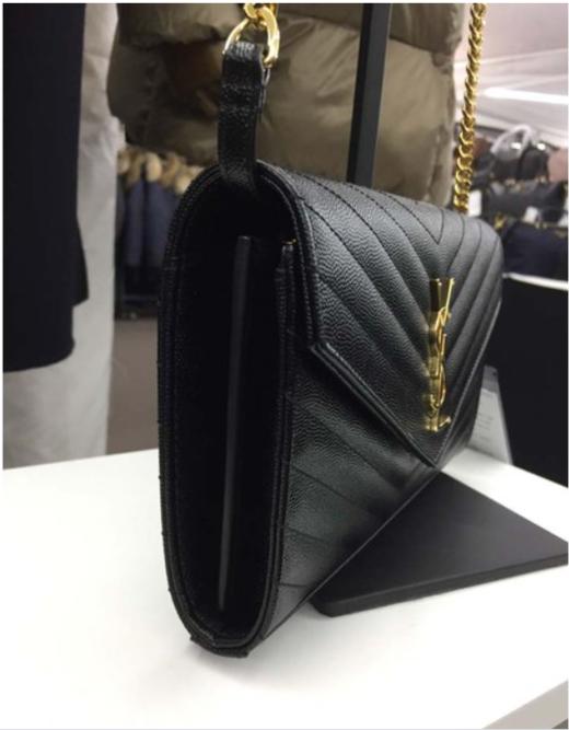 奥莱SAINT LAURENT Monogram Matlasse离合器链钱包单肩包黑金JPY带授权招加盟代理 商品图1