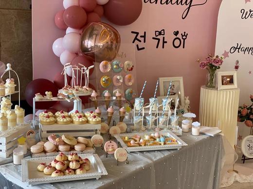 周岁女宝宝粉蓝色系甜品台 商品图0