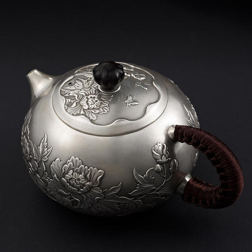 国色天香银壶 商品图0
