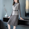 YM- 9175# 针织百褶裙+马甲背心两件套女秋冬2020新款轻奢 商品缩略图4