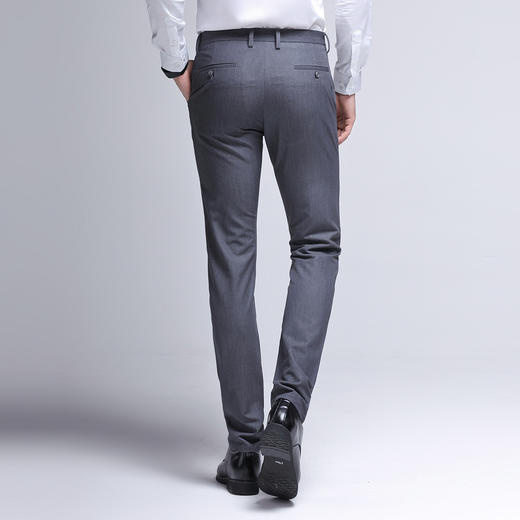 DET-9808西裤男修身型黑色西装裤商务休闲小直筒长裤 商品图2