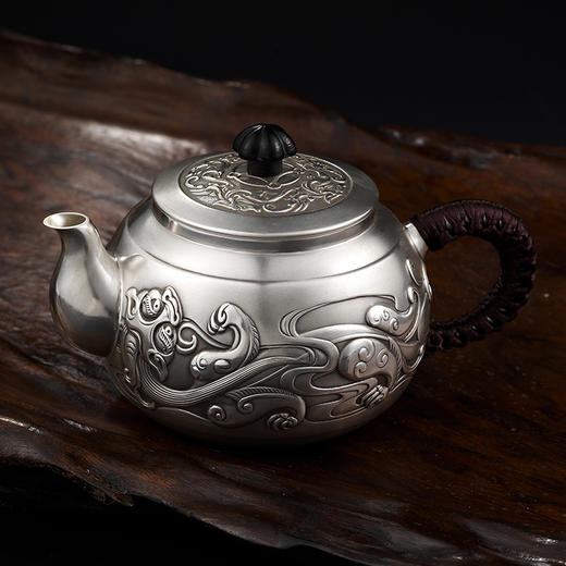 双龙献瑞银壶 商品图2