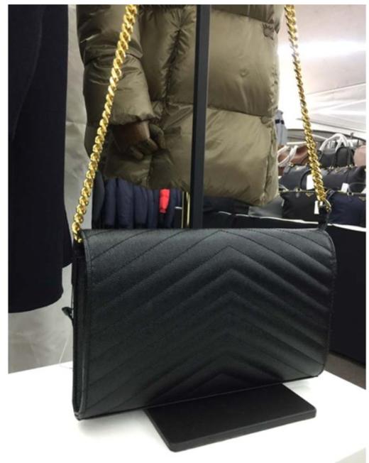 奥莱SAINT LAURENT Monogram Matlasse离合器链钱包单肩包黑金JPY带授权招加盟代理 商品图3