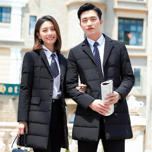 QZT-职业羽绒棉服西装领工作服男女同款保暖气质修身工装 商品图0