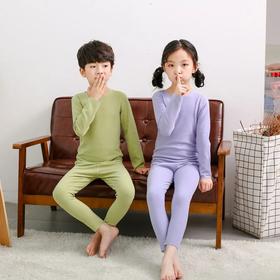 南瓜拿铁儿童双层纯色恒温保暖衣套装（款号R20808）