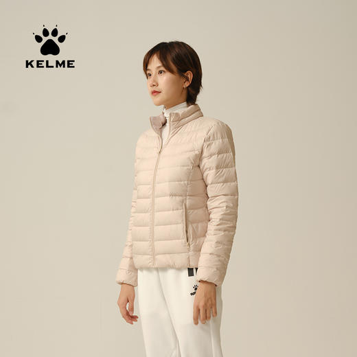 卡尔美秋冬新款短款羽绒服女立领保暖小个子纯色外套YR604014 商品图0