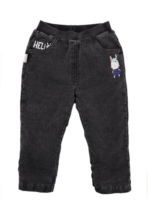 棉果果春秋冬季女童针织牛仔针织长裤M422200219754 商品图1