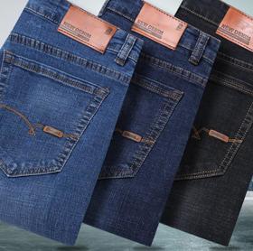 【服饰鞋包】*春秋季牛仔裤男弹力直筒修身百搭长裤商务休闲中腰大码裤子男