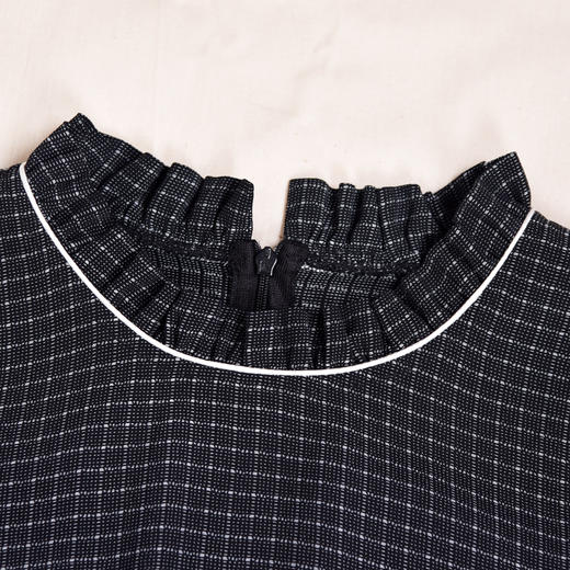 圣三利女装 新款气质优雅长款收腰弹力针织格子连衣裙SL2037113 商品图2