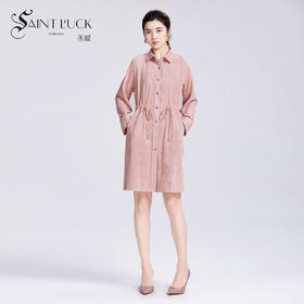 SAINT L’UCK/圣媛女装    时尚优雅中长款麂皮绒纯色风衣SA319F18