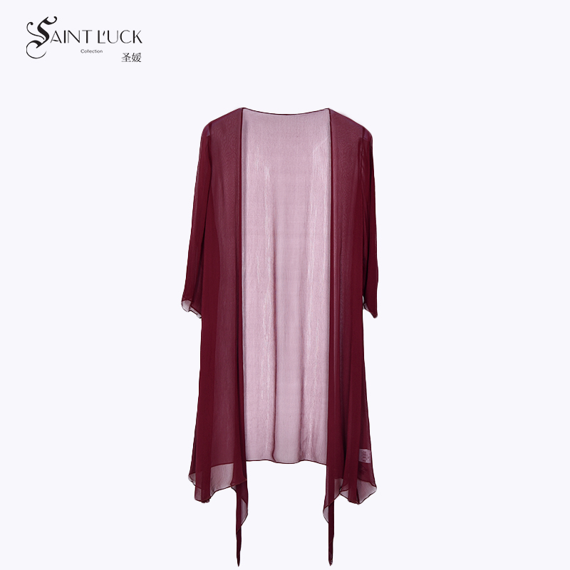 SAINT L’UCK/圣媛夏季轻薄中长款桑蚕丝雪纺开衫SA219A67