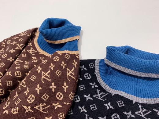 点此购买lv男女高领满印针织毛衣表167285