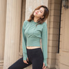 秋冬新款瑜伽服女长袖运动卫衣连帽收腰塑身健身上衣跑步运动外套 商品缩略图0