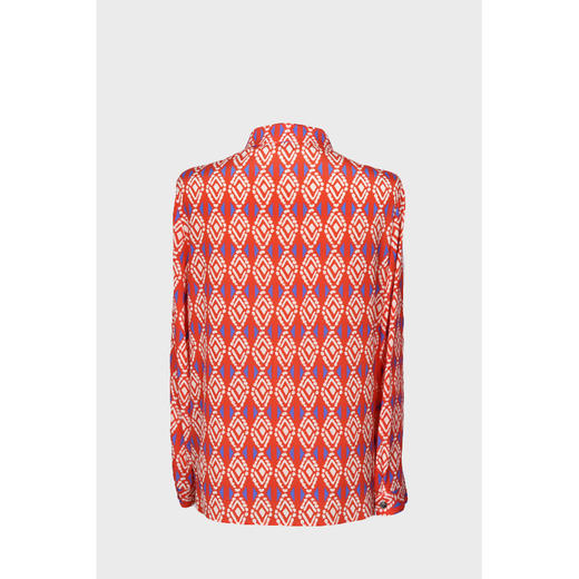 圣三利女装 新款浪漫波西米亚几何印花基础款真丝衬衫SL2024140 商品图1