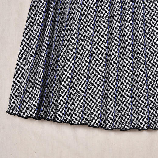 SAINT L’UCK/圣媛女装 新品时尚优雅中长款千鸟格纹压褶半身裙SA319B62 商品图3