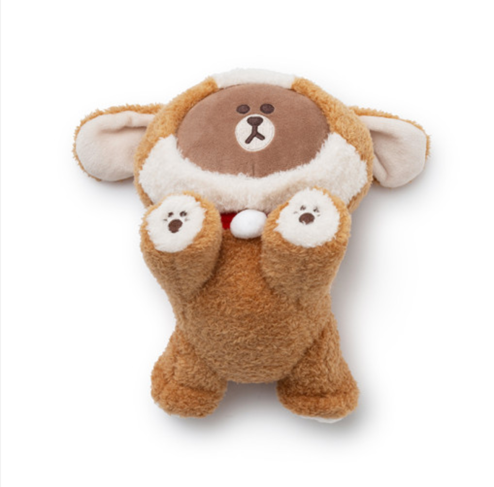 韩国linefriends线友小狗棕金站立玩偶linefriends可爱