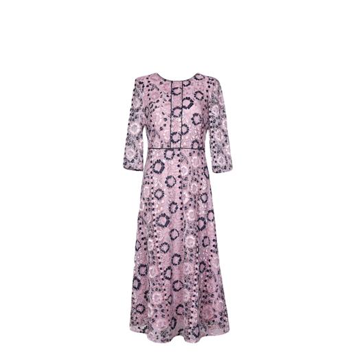 圣三利女装 新款法式优雅双色蕾丝镂空收腰散摆连衣裙SL2027139 商品图4