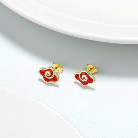 【采购专享】宫里的世界 如意元宝银镀金耳环