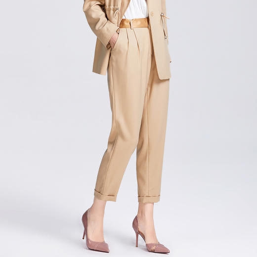 SAINT L’UCK/圣媛女装秋季纯色休闲九分裤SA320C56 商品图1