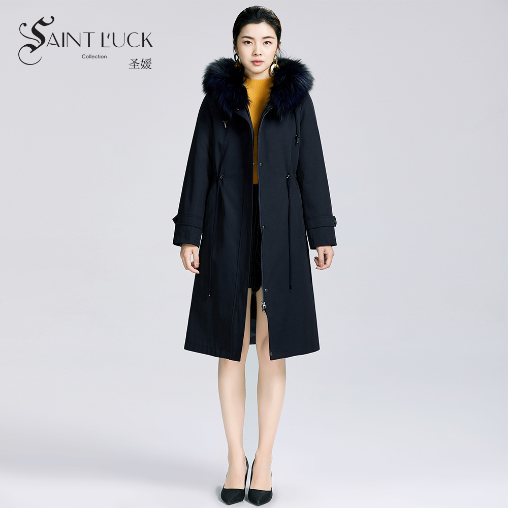 SAINT L’UCK/圣媛正品可拆卸兔毛内胆狐狸毛领派克服SA419Q54