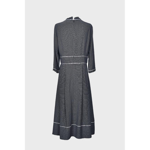 圣三利女装 新款气质优雅长款收腰弹力针织格子连衣裙SL2037113 商品图1