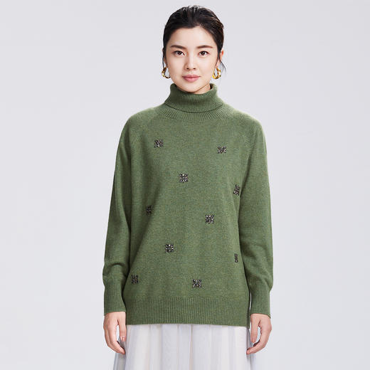 SAINT L’UCK/圣媛女装 新款亚克力花朵高领羊毛针织衫SA419M02 商品图1