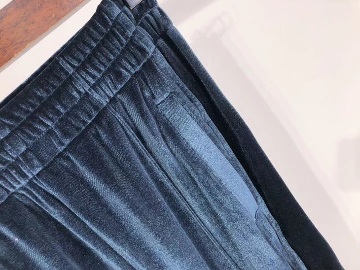 清仓gallianolandor进口丝绒时尚阔腿休闲裤男女款