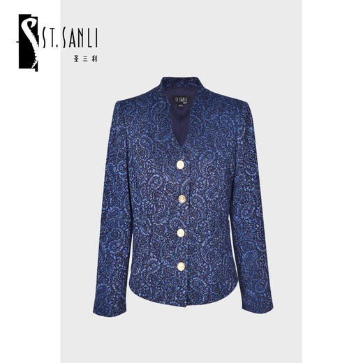 圣三利女装 新款中国风纹理提花修身款上衣外套SL2032135 商品图0