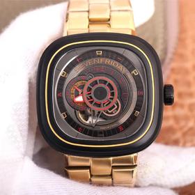 SV七个xqw，原装316L不锈钢表带，市场z高版本，男士腕表，自动机械机芯，钢表带+送皮表带，密底。