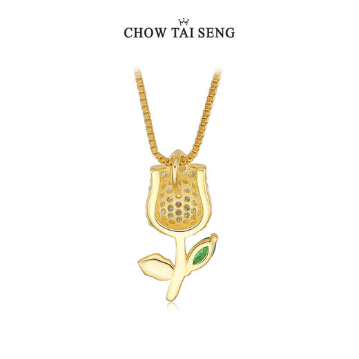 周大生银项链 S925郁金香锁骨链 森系饰品吊坠 商品图2