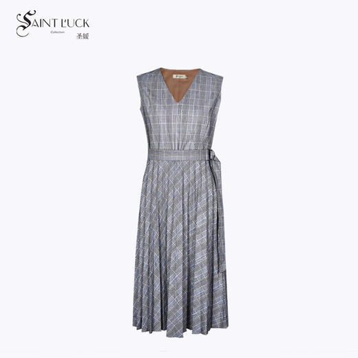 SAINT L’UCK/圣媛女装新款V领格子连衣裙SA120L04 商品图4