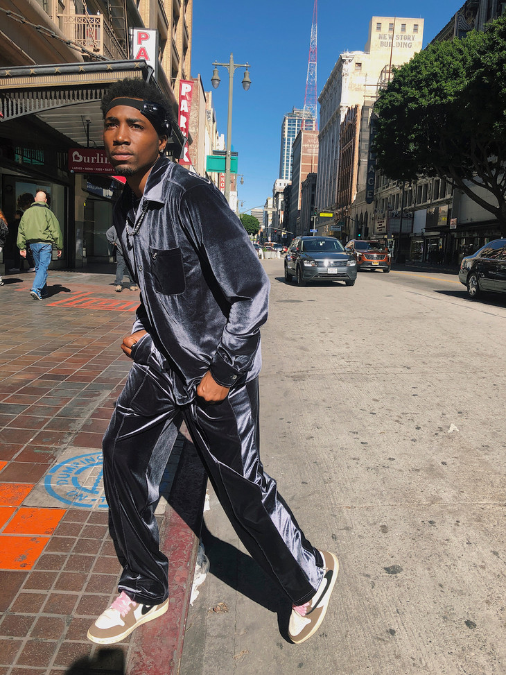 清仓gallianolandor进口丝绒时尚阔腿休闲裤男女款