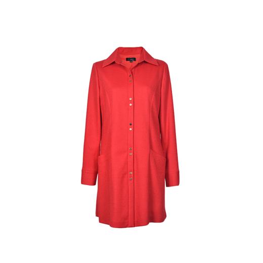 圣三利女装 新品衬衫式中长款金属扣毛呢上衣外套SL2032140 商品图4