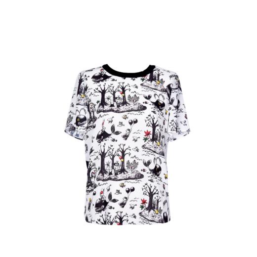 圣三利女装  时尚运动趣味雪纺印花Polo上衣SL2012133 商品图4