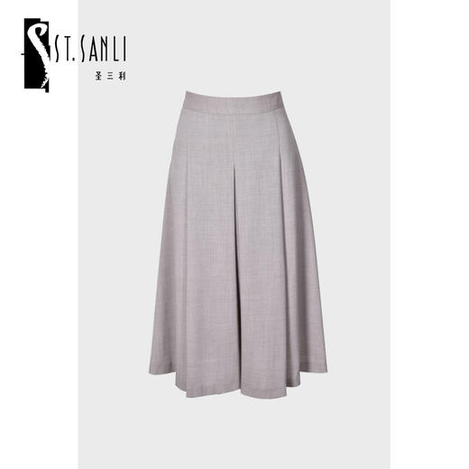 圣三利女装 新品气质高级驼对褶羊毛中长款半身裙SL2015111 商品图0