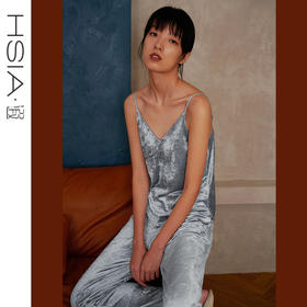 HSIA遐 吊带睡衣套装女高品质天鹅绒性感V领时尚可外穿春秋家居服