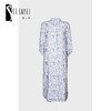 圣三利女装 轻薄中长款泡泡袖雪纺印花衬衫式连衣裙SL2027141 商品缩略图0