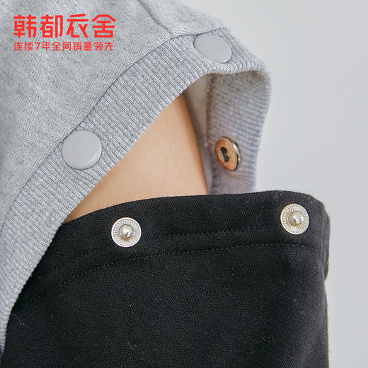 韩都衣舍2021春装新款女装上衣宽松加绒加厚套头长袖卫衣OM82218 商品图3