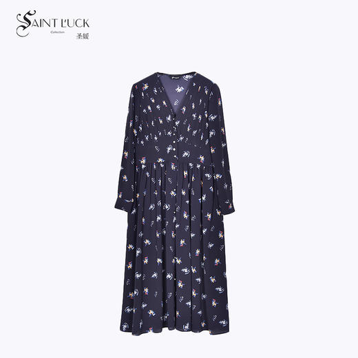 SAINT L’UCK/圣媛新款中长款印花雪纺连衣裙SA220L30 商品图3
