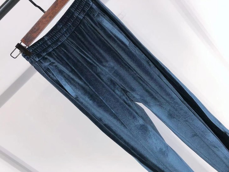 清仓gallianolandor进口丝绒时尚阔腿休闲裤男女款