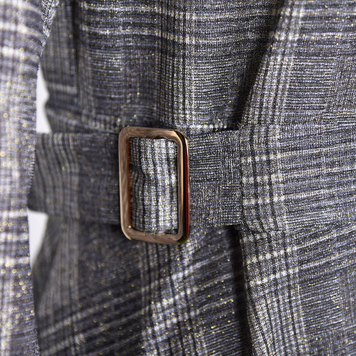 SAINT L’UCK/圣媛女装春季新款中长款V领格子连衣裙SA120L14 商品图6