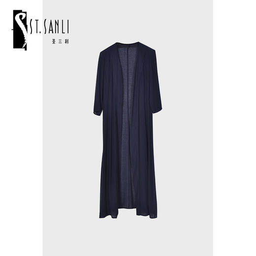 圣三利女装 新款气质款中长款纯色弹力针织开衫SL2012142 商品图0