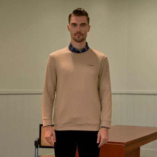 有色差下架-YvesFigarau伊夫·费嘉罗秋冬新款长袖T恤套头男士商务休闲上衣900953 商品图2