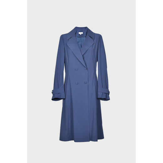 圣三利女装 新品优雅轻薄款收腰散摆纯色风衣SL2031117 商品图3