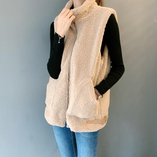 超好看马甲泰迪奶咖色新款羊羔毛马甲背心