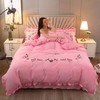 PDD-韩版高档牛奶绒四件套水晶绒加厚加绒保暖珊瑚绒纯色法莱绒公主风 商品缩略图7