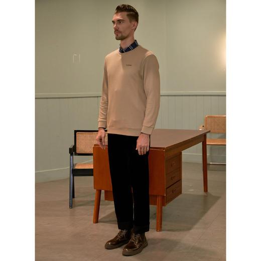 有色差下架-YvesFigarau伊夫·费嘉罗秋冬新款长袖T恤套头男士商务休闲上衣900953 商品图1