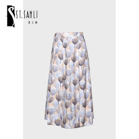 圣三利女装 新款优雅印花中长款半身裙SL2015119