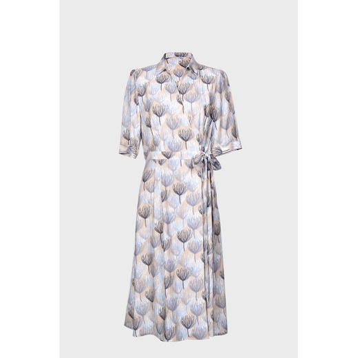 圣三利女装  新款知性优雅中长款印花连衣裙SL2017119 商品图1