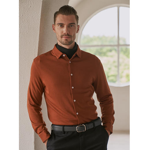 YvesFigarau伊夫·费嘉罗秋冬新款简约抗皱舒适保暖休闲长袖衬衫902325 商品图2